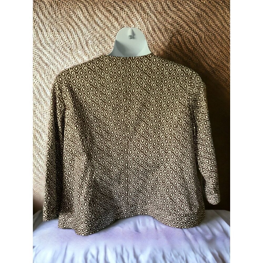 Ruby Rd Brown Diamond Pattern Cotton Blend Embell… - image 4